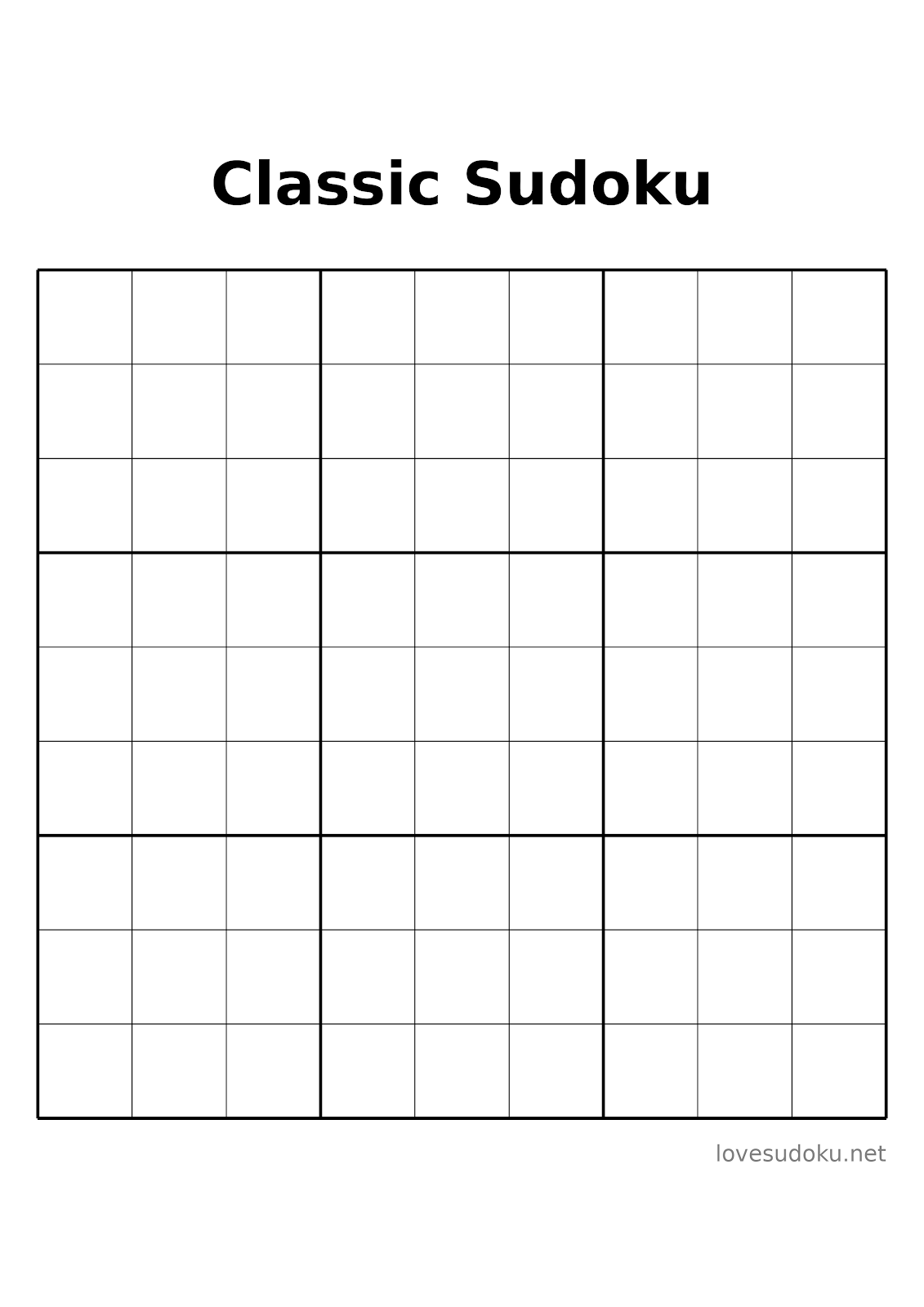 sudoku board blank